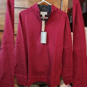 NWT Tommy Bahama New Flipsider half zip sweatshirt jester red‎ hthr